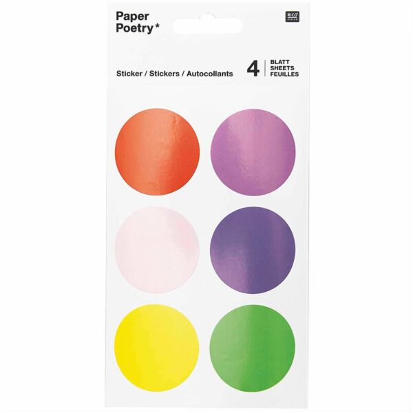 Paper Poetry Sticker Kreise bunt 24 Stück