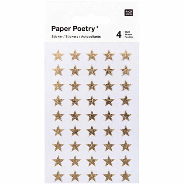 Paper Poetry Sticker Sterne gold 10mm 4 Bogen