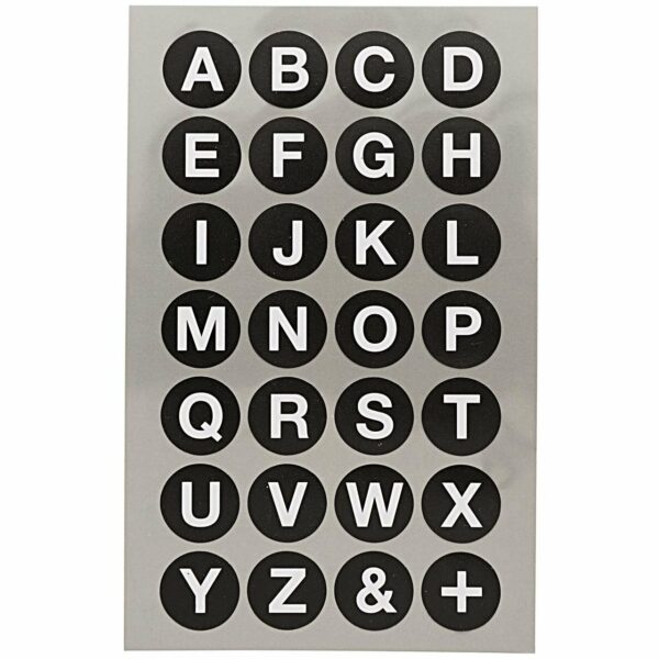 Paper Poetry Office Sticker Punkte schwarz mit Alphabet 18mm 4 Bogen