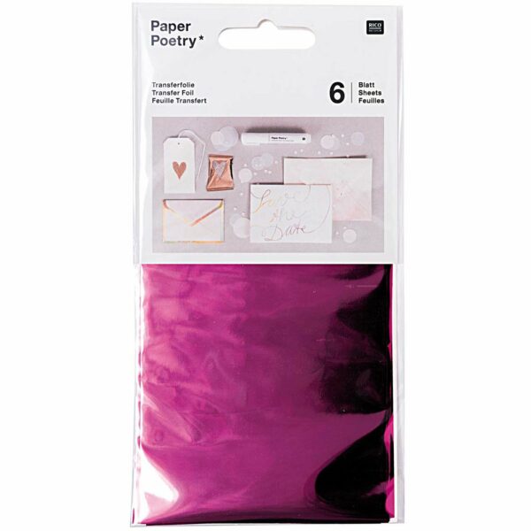 Rico Design Transferfolie 9x15cm 6 Blatt pink