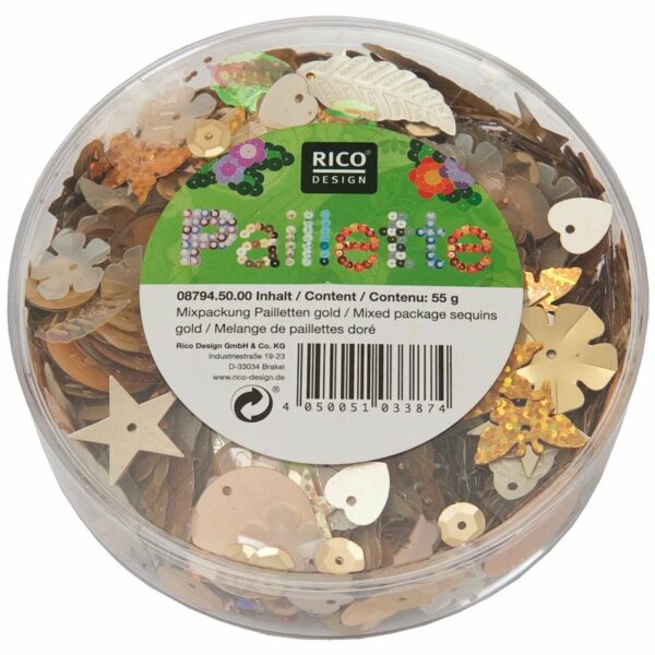 Rico Design Pailletten Mix gold 55g