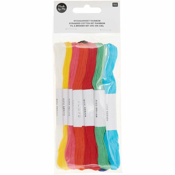 Rico Design Stickgarn Set Rainbow 10teilig