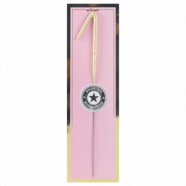 Wondercandle Wunderkerze Zahl classic gold 18cm 1