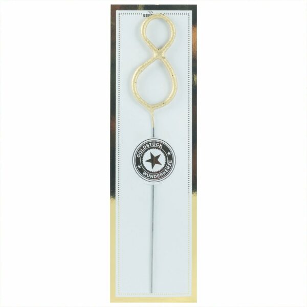 Wondercandle Wunderkerze Zahl classic gold 18cm 8