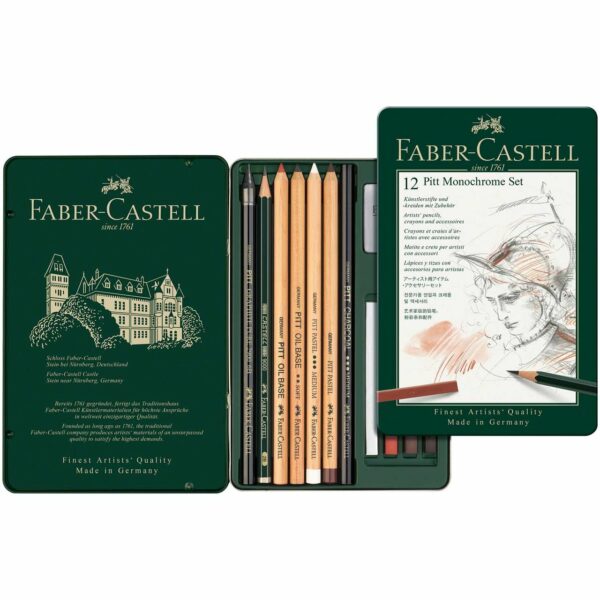 Faber Castell Pitt Monochrome Zeichenset 12teilig