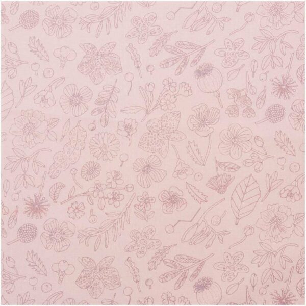 Rico Design Druckstoff Hygge Blumen rosa-metallic 140cm