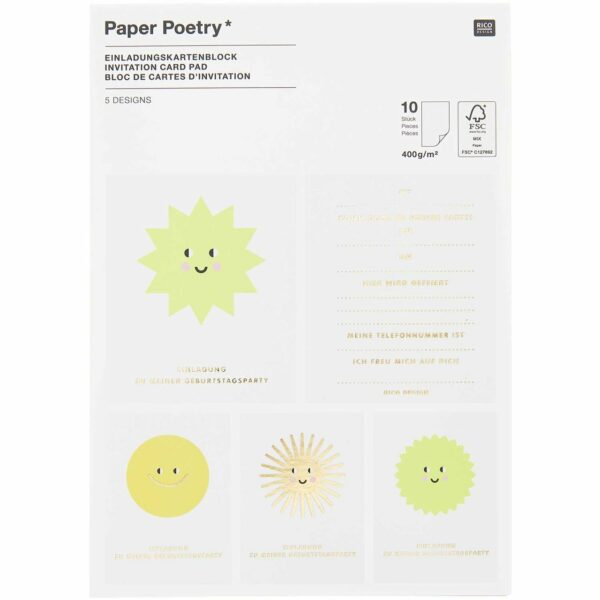 Paper Poetry Einladungskarten Happy Birthday 10teilig