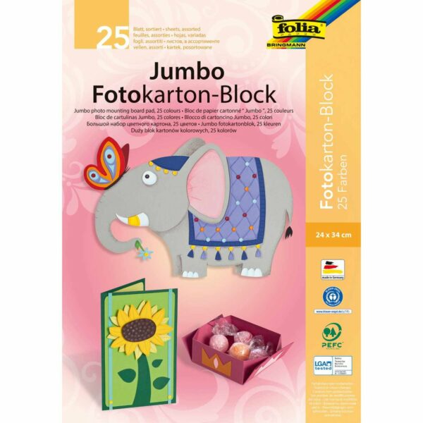 folia Jumbo Fotokarton-Block 24x34cm 300g/m² 25 Blatt