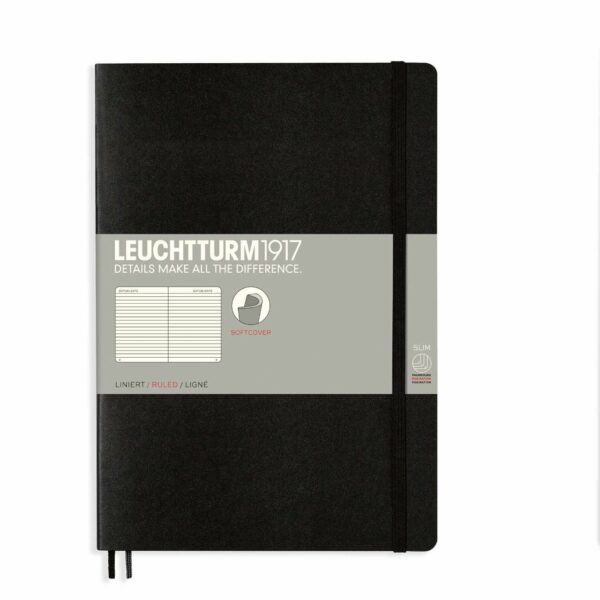 LEUCHTTURM1917 Notizbuch Composition liniert Softcover B5 schwarz