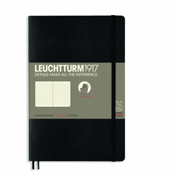 LEUCHTTURM1917 Notizbuch Paperback dotted Softcover B6 schwarz