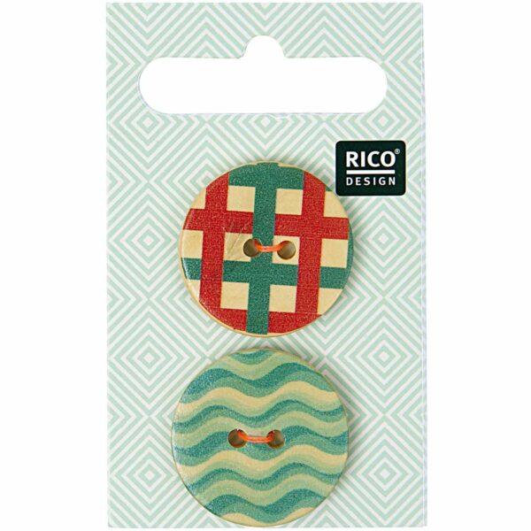 Rico Design Holzknopf grafisch 2