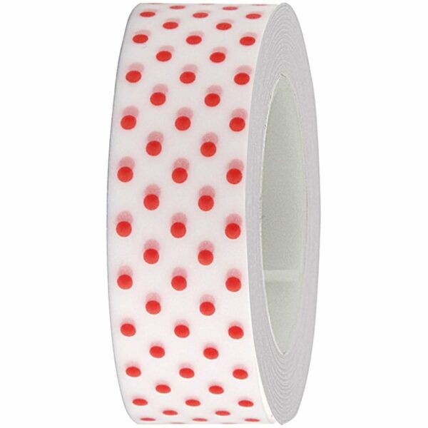 Rico Design Tape weiß-rote Punkte 15mm 10m