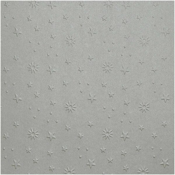 folia Prägekarton Sterne 50x70cm 220g/m² silber