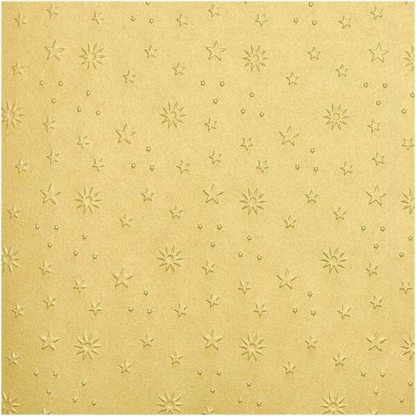 folia Prägekarton Sterne 50x70cm 220g/m² gold