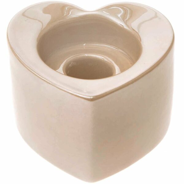 Ohhh! Lovely! Keramik Kerzen- & Teelichthalter Herz creme 8x7