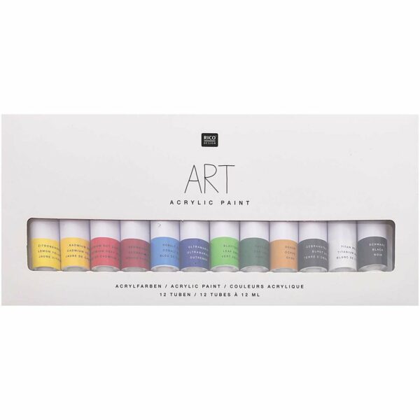 Rico Design ART Künstler Acrylfarben-Set Basic 12x12ml