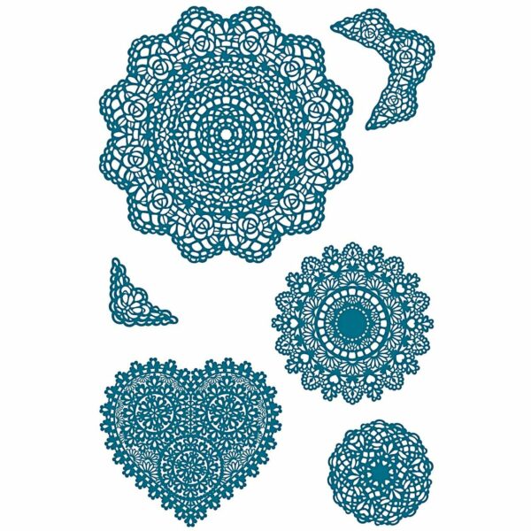 Paper Poetry Silikonstempel Doilies 6 Motive