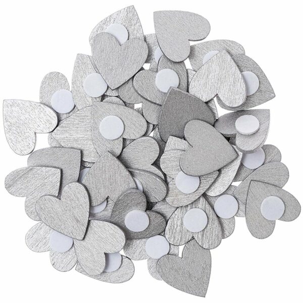 Ohhh! Lovely! Holzsticker Herz 48 Stück silber