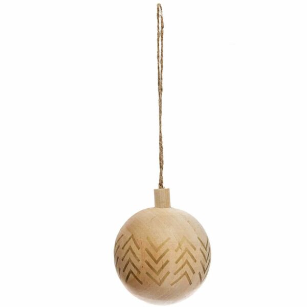 Ohhh! Lovely! Baumschmuck Holzkugel natur-gold gemustert Ø6cm