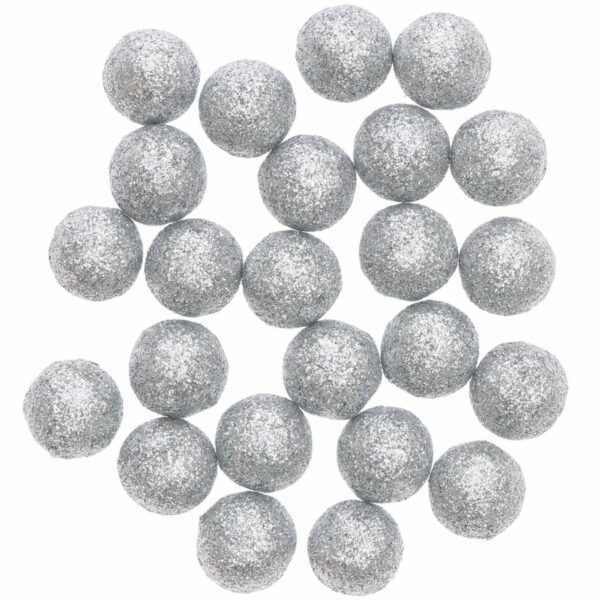 Ohhh! Lovely! Glitterkugeln silber 2cm 24 Stück