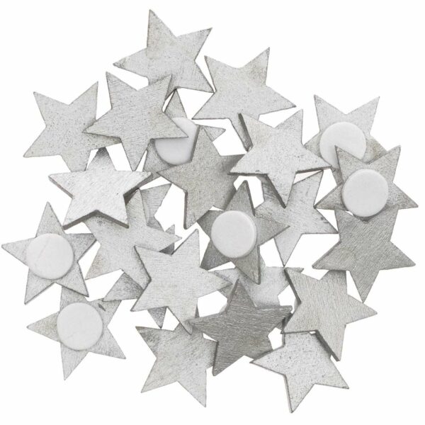 Ohhh! Lovely! Holzsticker Sterne silber 20x19mm 24 Stück