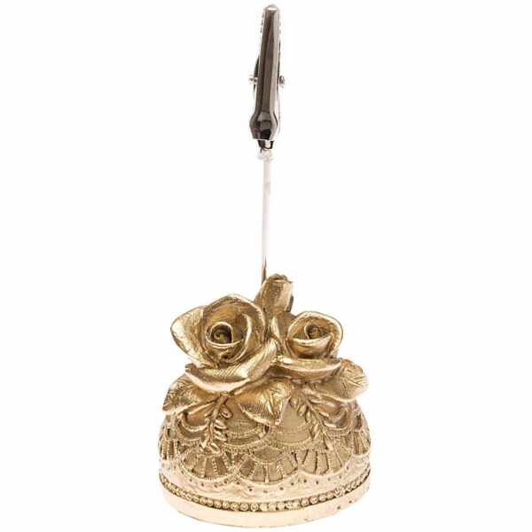 Kartenhalter Rose 9cm weiß gold