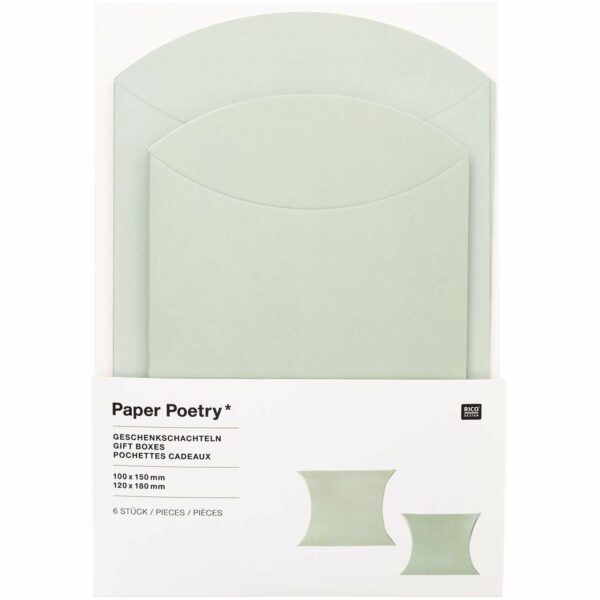 Paper Poetry Geschenkschachteln Set 6 Stück mint