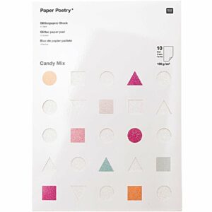 Paper Poetry Glitterpapierblock Candy Mix DIN A4 10 Blatt