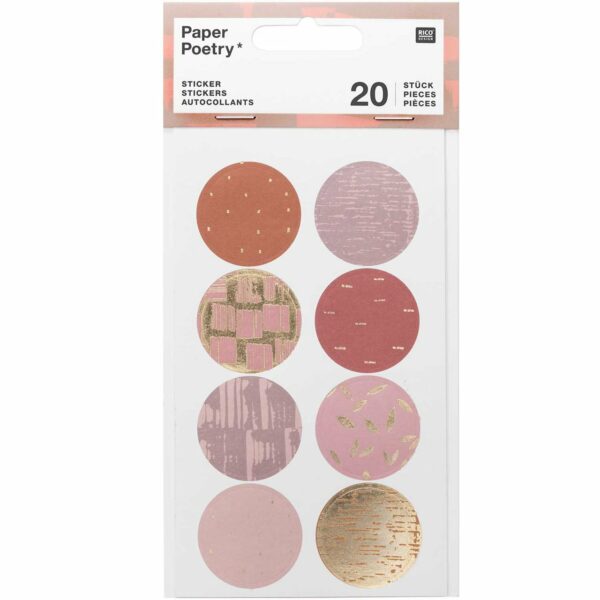 Paper Poetry Sticker Struktur mauve 4 Blatt