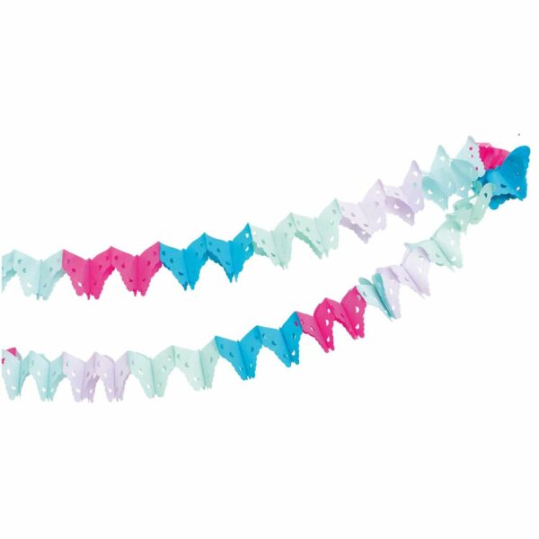 YEY! Let's Party Wabenpapier Girlande Schmetterling 6m