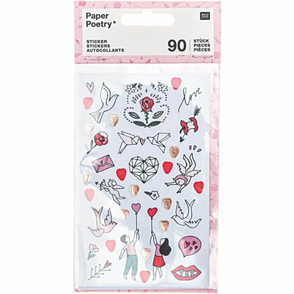 Paper Poetry Sticker It must be love 4 Blatt