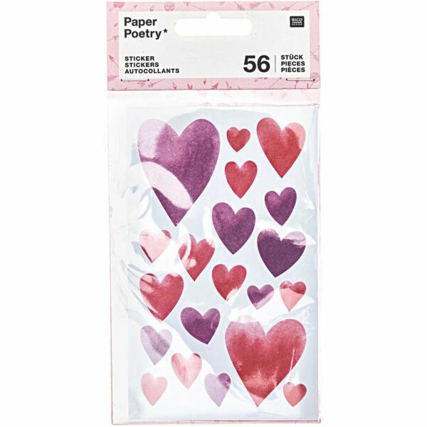 Paper Poetry Sticker It must be love Herzen aquarell 4 Blatt