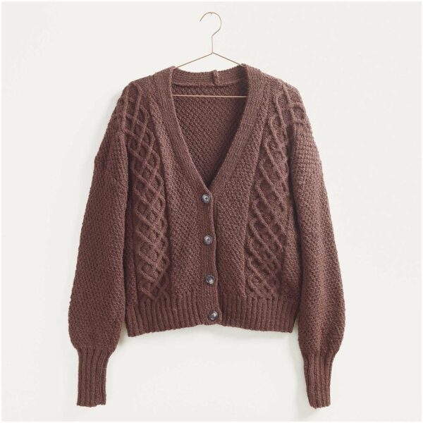 Strickset Jacke Modell 10 aus Lovewool Nr. 15 40/42 mokka