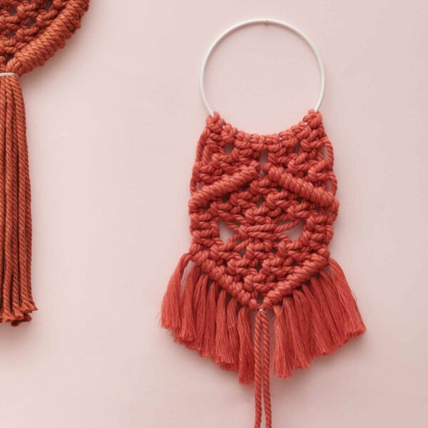 Makramee Set Mini-Wandbehang aus Rico Macrame Onesize azalee