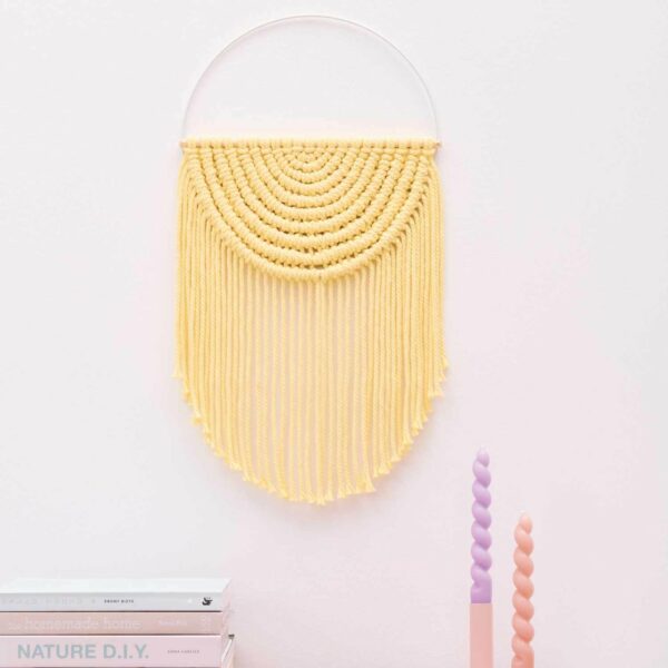 Makramee Set Runder Wandbehang aus Rico Macrame Onesize pastellgelb