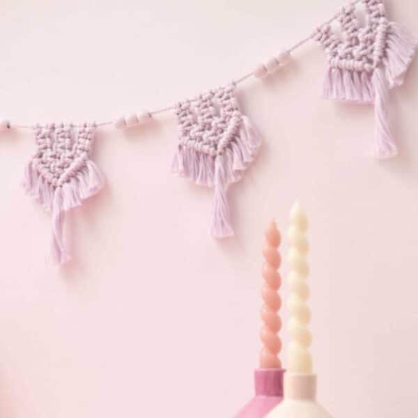 Makramee Set Girlande aus Rico Macrame Onesize lavendel